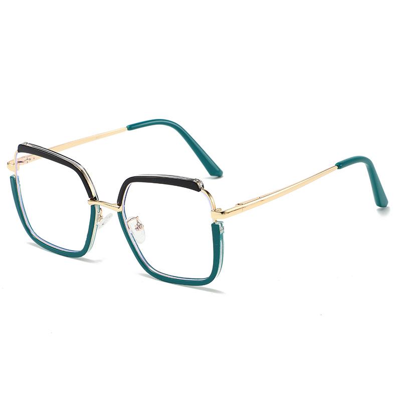 Trendy European & American Style Color-Block Large Frame Women's Glasses - Photochromic Anti-Blue Light.