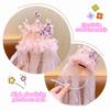 Sweet Sparkly Tulle Headbands Pink White Hair Accessories Princess Crown Veil  Party Decoration