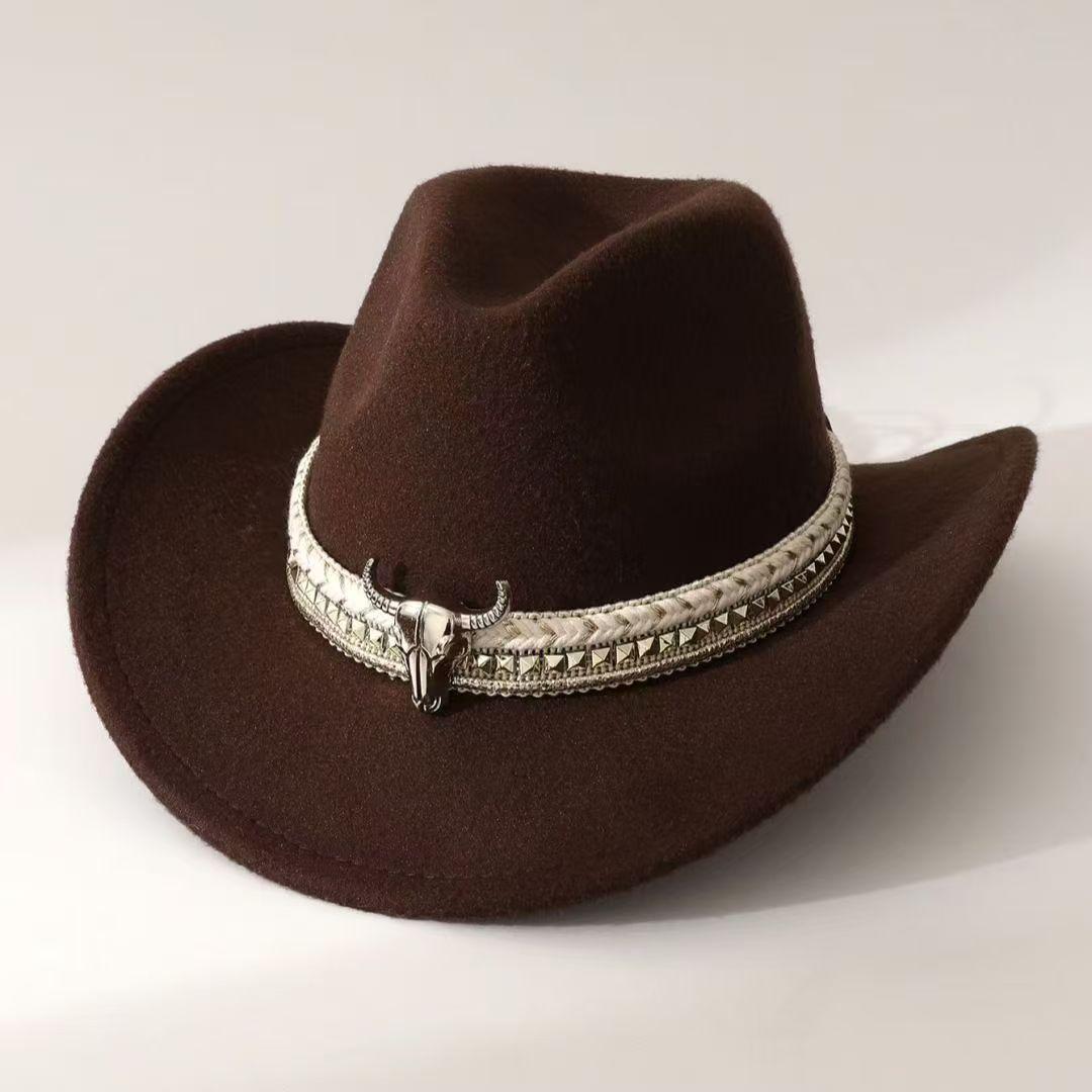 Nouveaux Accessoires Tête de Cow-boy en Forme de Cœur Chapeau de Cow-boy Chapeau en Feutre Nouveau Chapeau d'Extérieur pour Hommes et Femmes Chapeau de Chevalier