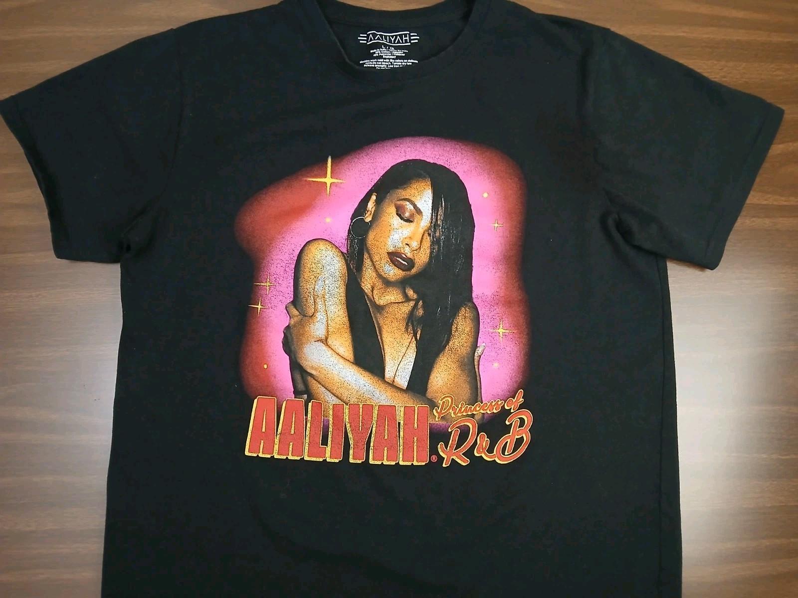 Aaliyah T-shirt Size Large Princess of R&B Spray Paint Graphic Black Shirt Unisex T-Shirt XXXXL