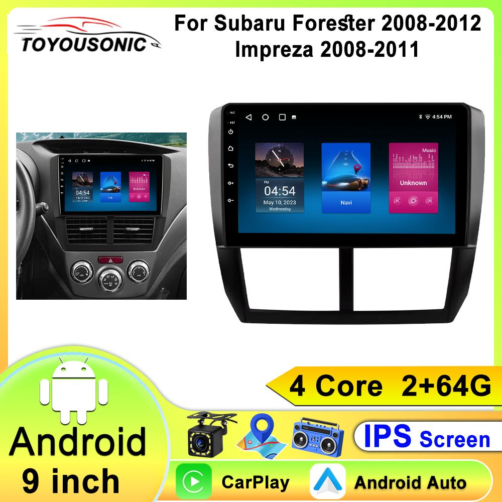 For Subaru Forester 3 SH Impreza WRX STI 2008 2009 2010 2011 2012 Android Auto Car Radio Carplay Multimedia Player GPS Stereo FM