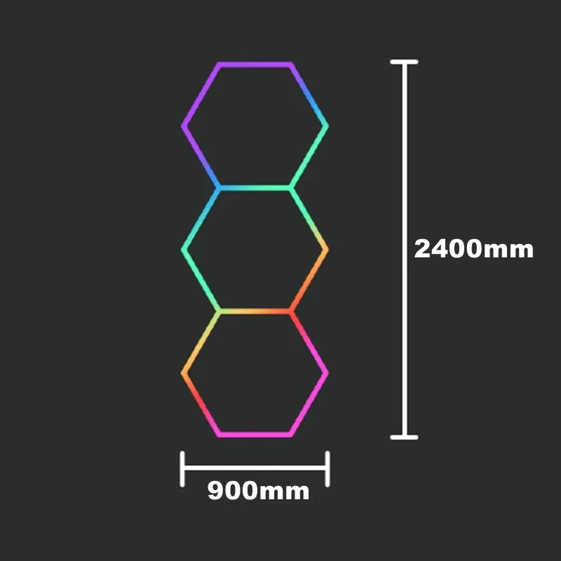 RGB Hexagon LED Light APP Control Honeycomb Garage Lamps 110-265V Music Sync for Bar Restaurant Room Decor Ceiling Lighting