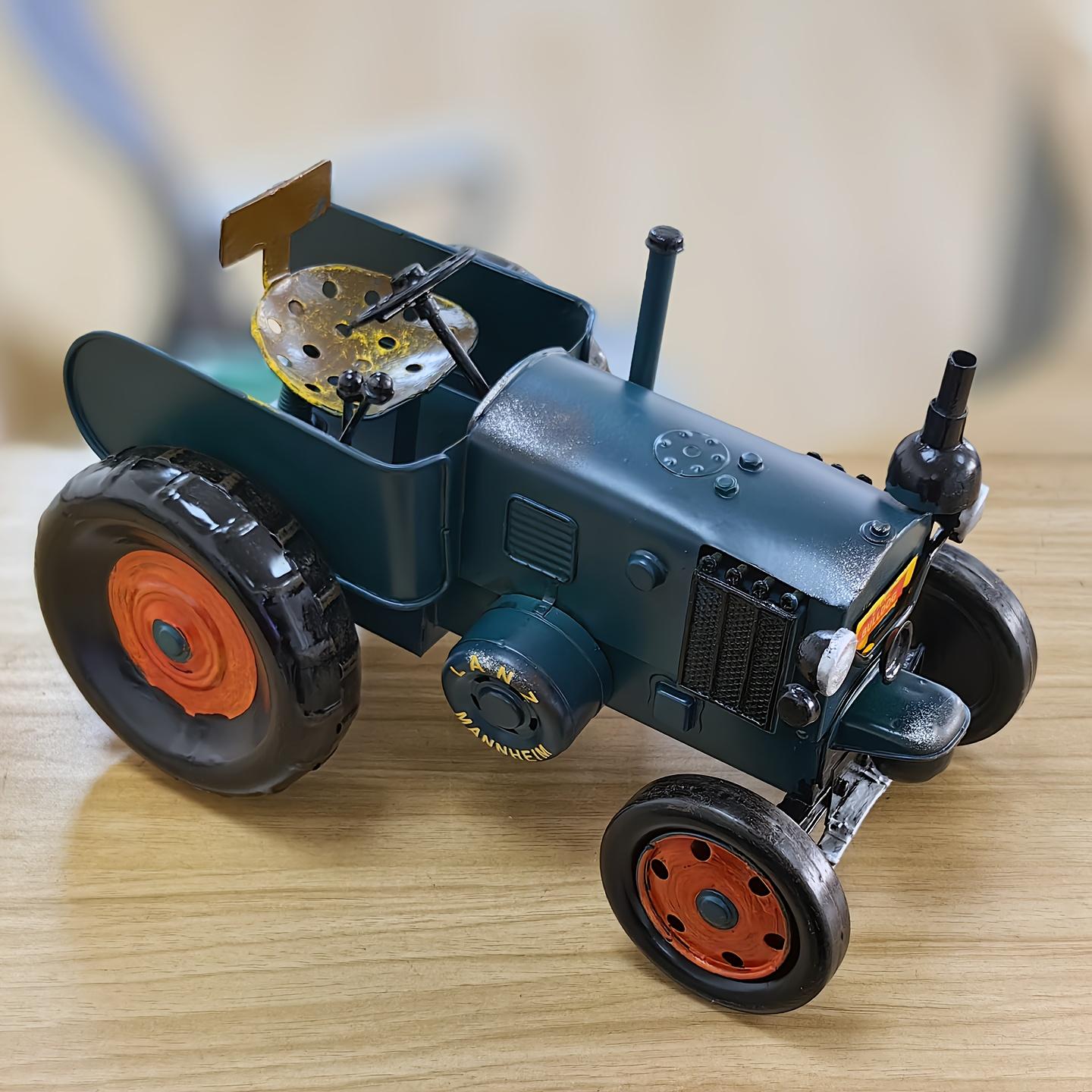 

Европейская Деревня Винтажная Модель Трактора Декоративное Украшение Металлическое Ручное Изделие Для Дома Ностальгический Индустриальный Стиль Украшение Подходит 15X30X20CM синий