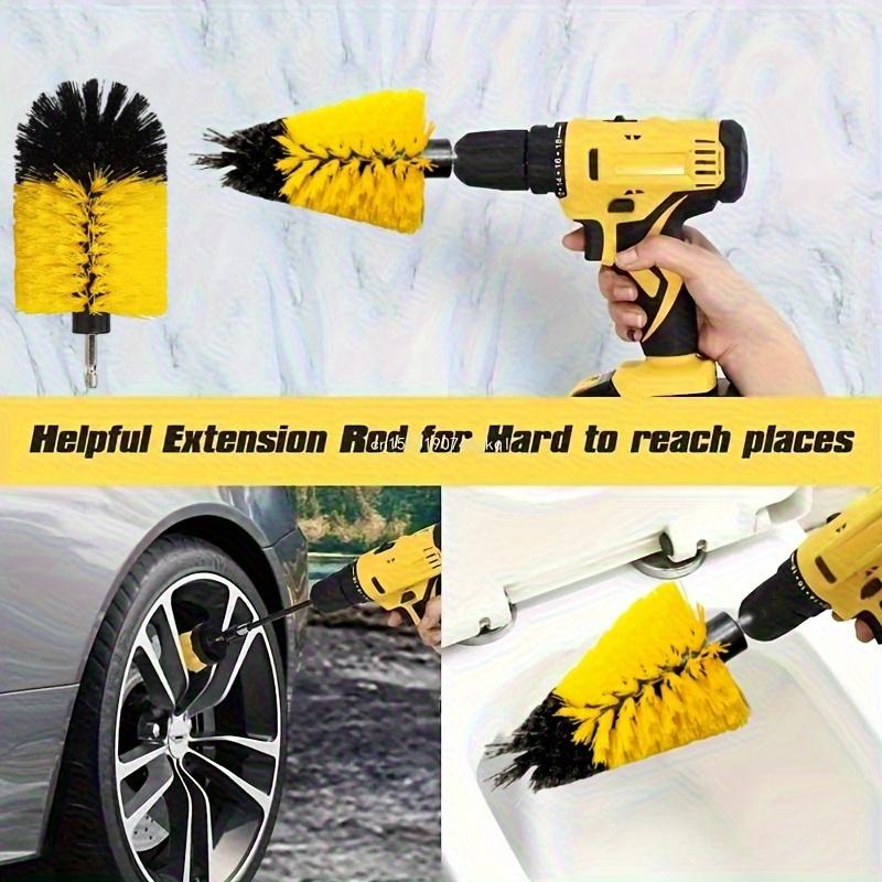 Drill Brush Cleaning Kit Scrub Brush Pad Set Car Tire Wheel Rim Cleaning Polishing Brush Attachment