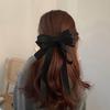 Elegant French Black Hairpin with Large Bow – High-End Korean Hair Accessory