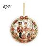 Office Holiday Decorations Christmas Acrylic Hanging Ornament, 2D Flat Double Side Printed Personalized Gifts Santa Snowman Pendant for Tree