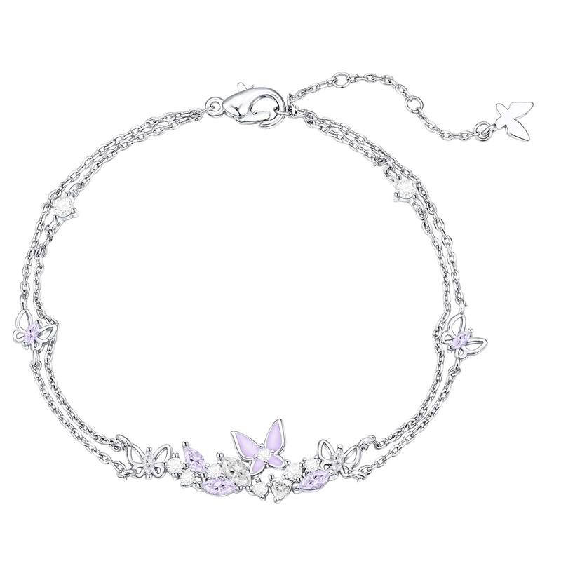 Barbie crystal bracelet  * flash limited edition] Wisteria flower sparkling diamond butterfly niche design love commemorative Y-Ba2603017 белый