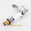 Hotaan Basin Faucet Water Taps Brass Bathroom Sink Faucet Solid White Cold and Hot Water Single Handle Water Sink Tap Mixer