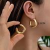 Hyperbole Long Water Droplet Flower Wing Round Wave Square Shell Golden Pendant Earrings for Women CCB Smooth Creative Jewelry