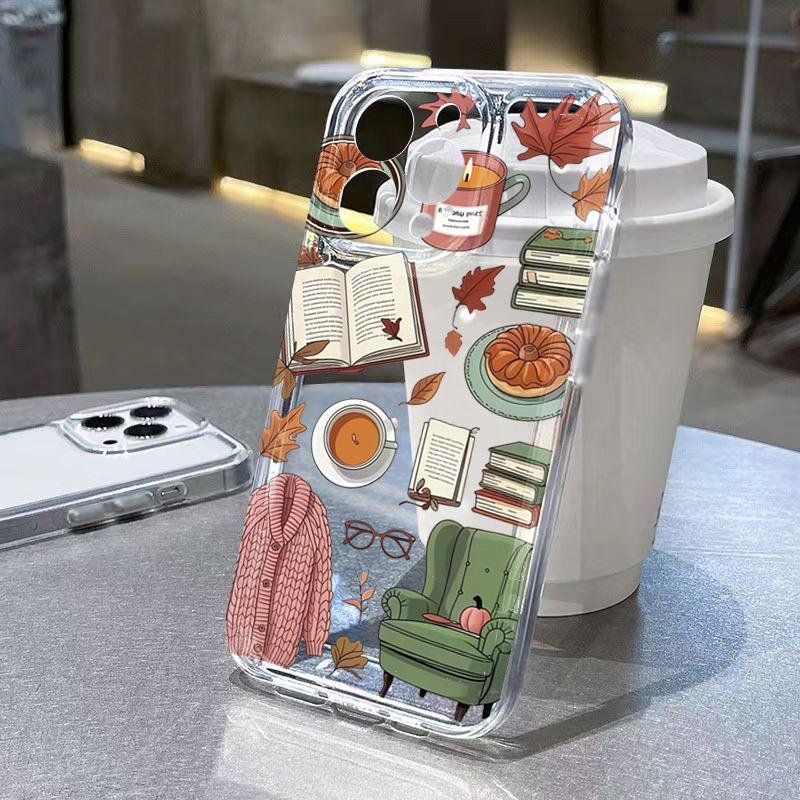 

Cozy Autumn Reading Nook Pattern Phone Case for iPhone 17 16 15 14 13 12 11 16E Series Pro Max Plus Double Layer Protection iphone 16 ProMax
