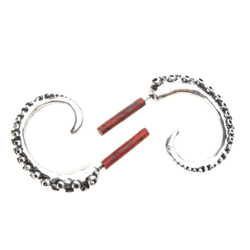 Creative Squid Tail Stud Earrings Exquisite Retro Silver Plated Octopus Tentacles Earrings All-match for Street Shoo