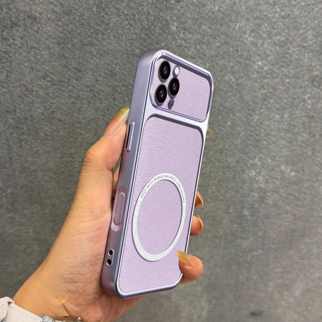 Upgraded Big Lens Protection Case for iPhone 16 ProMax,15 Pro,14 Pro,13 Pro Luxury Leather Casing with Magnetic Ring
