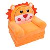 Foldable Kids Sofa Soft Breathable Flip Open Cartoon Animal Toddler Couch Bed for Living Room Bedroom Orange 3 Layers