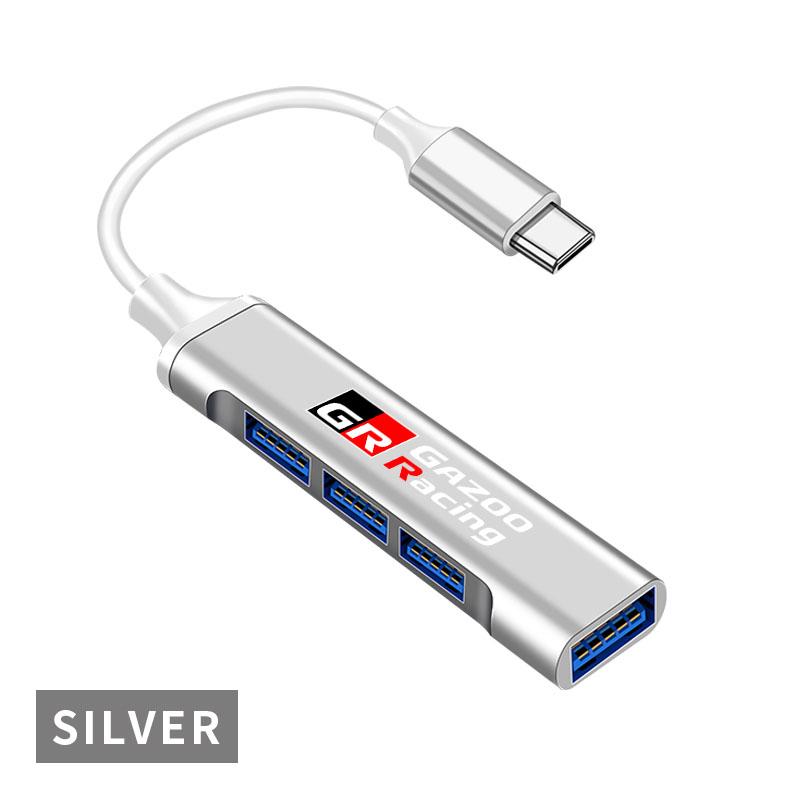 4 Ports USB 3.0 HUB TYPE-C Multi High Data Transmission Car Adapter For Toyota TRD Fortuner Chr Verso Prius Hiace Yaris Trd Corolla