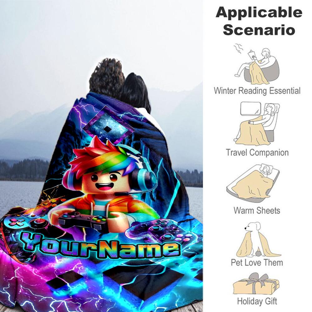 Roblox 121 Customize Text Blanket Throw Personalized Blanket Durable Comfort Perfect for Livingroom Bedding Office Home Decor