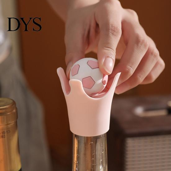 Kitchen Gadgets for Wine Football-shaped Stoppers, Silicone Champagne Sparkling Bottle Savers, Leak-proof Sealer Stoppers Beer Soda, Reusable