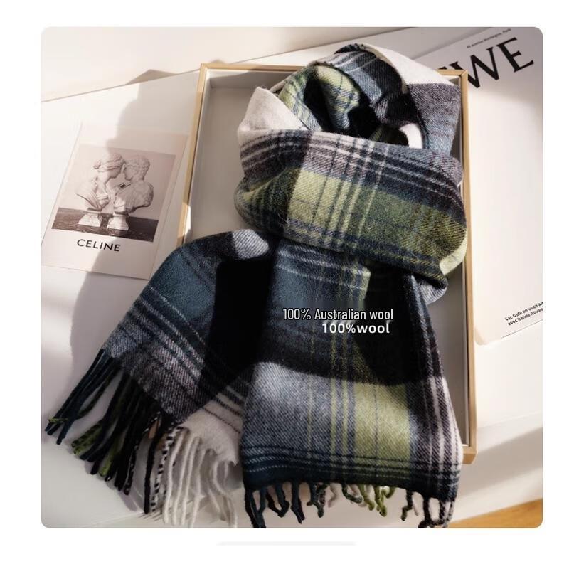 HANDUNYOU Plaid Winter Scarf