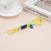Colorful Cartoon Nylon Keychain Lanyard with Metal Doll Figure and Perler Bead Pendant