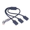 USB C 1 Male to 3 Female Splitter Data Transfer Charging 180 Degree Rotation Extender Splitter Cable for Smartphone