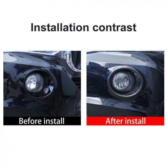Carbon Fiber ABS Front Fog Light Lamp Cover Ring Trim Fit for BMW X5 F15 2014-18