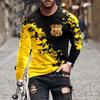 women o neck long sleeve 3d print t shirt