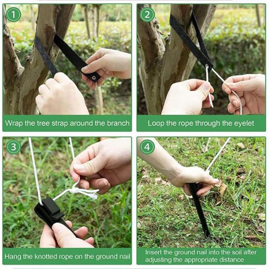 4Pcs 40cm Tree Straps For Staking Tree Support Straps Newly Planted Saplings Anti-Hurricane Protection Straightening Tools