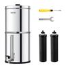Gravity-fed Water Filter System, 2.25G 304 Stainless-Steel Countertop System, Water Filtration System, Reduces Lead and Up To 99% of Chlorine