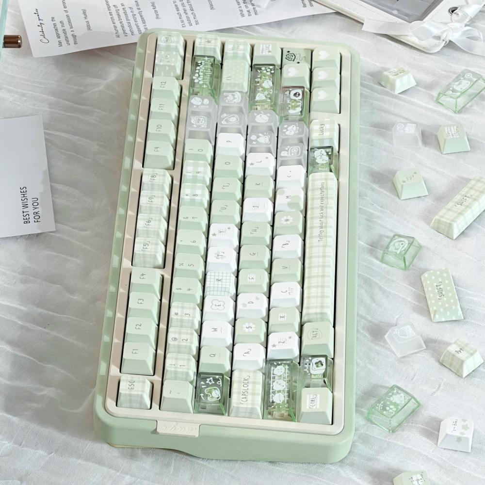 Keycap Senyu Cherry Pbt Green Minimalist Light Green Custom Keyboard Keycaps 131 Keys