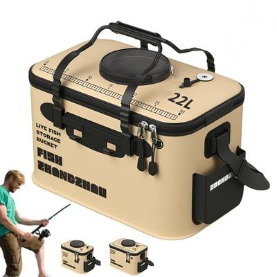 Draagbare Opvouwbare EVA Visemmer 12/17/22L met Handvat Levende Vis Emmer Grote Capaciteit Viscontainer Visaccessoires