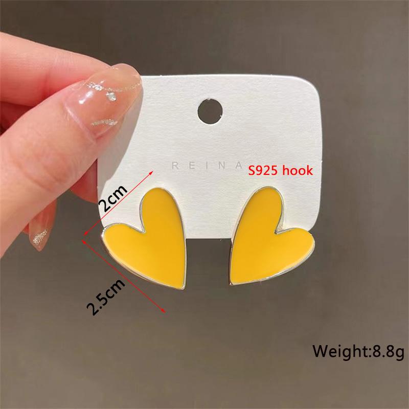 Neue Mode Emaille Ohrhänger für Damen Koreanische Blume Tropfen Geometrische Statement Ohrringe für Damen Hochzeit Ohr Zirkon aretes