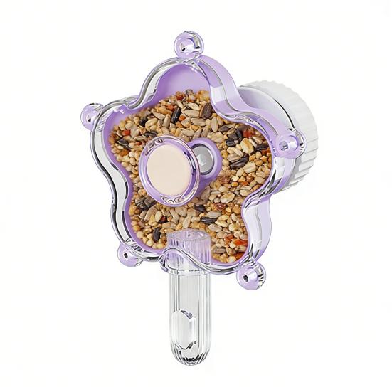 Parrot Foraging Spin Toy 360 Degrees Rotating Food Dispenser with Adjustable Portions Chew Safe