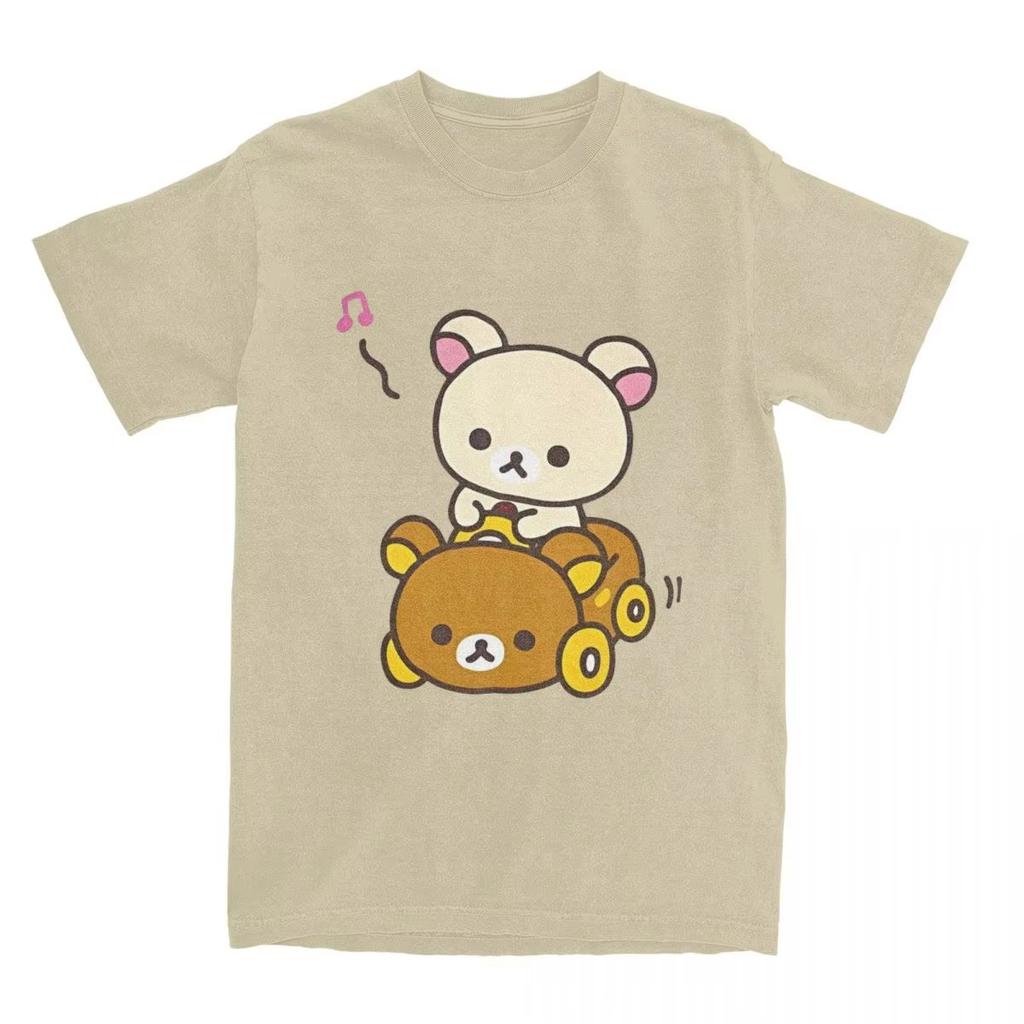 2026 Vente Chaude T-shirt Rilakkuma pour Conduire en Voiture Hommes Femmes Hipster Coton T-shirt Col Rond Manches Courtes T-shirt Grande Taille Vêtement Top Tee