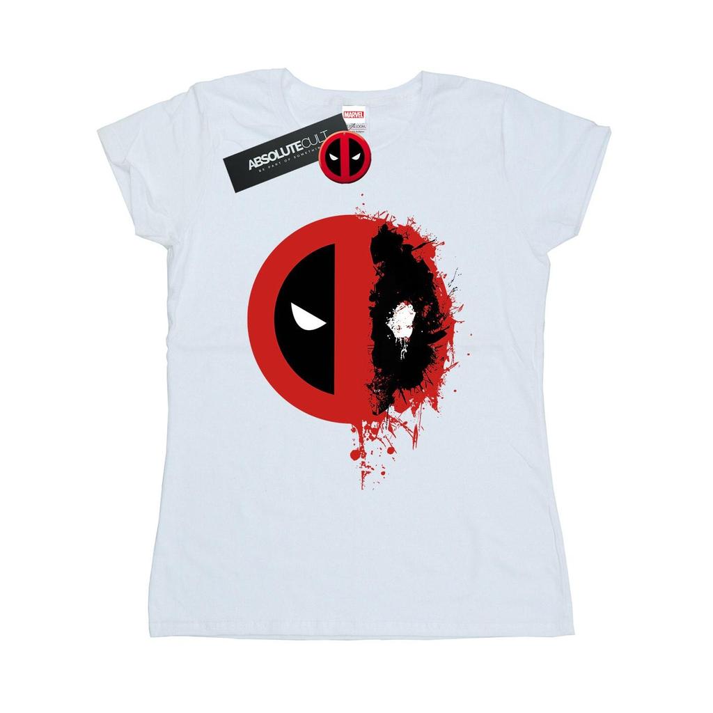 Marvel Damen/Damen Deadpool Split Splat Logo Baumwoll-T-Shirt