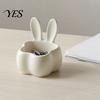 Office Table Organizer 3D Printed Rabbit Storage Organizer, Cute Bunny Ears Desktop Container for Room Decor Keys Jewelry, Decorative Plastic