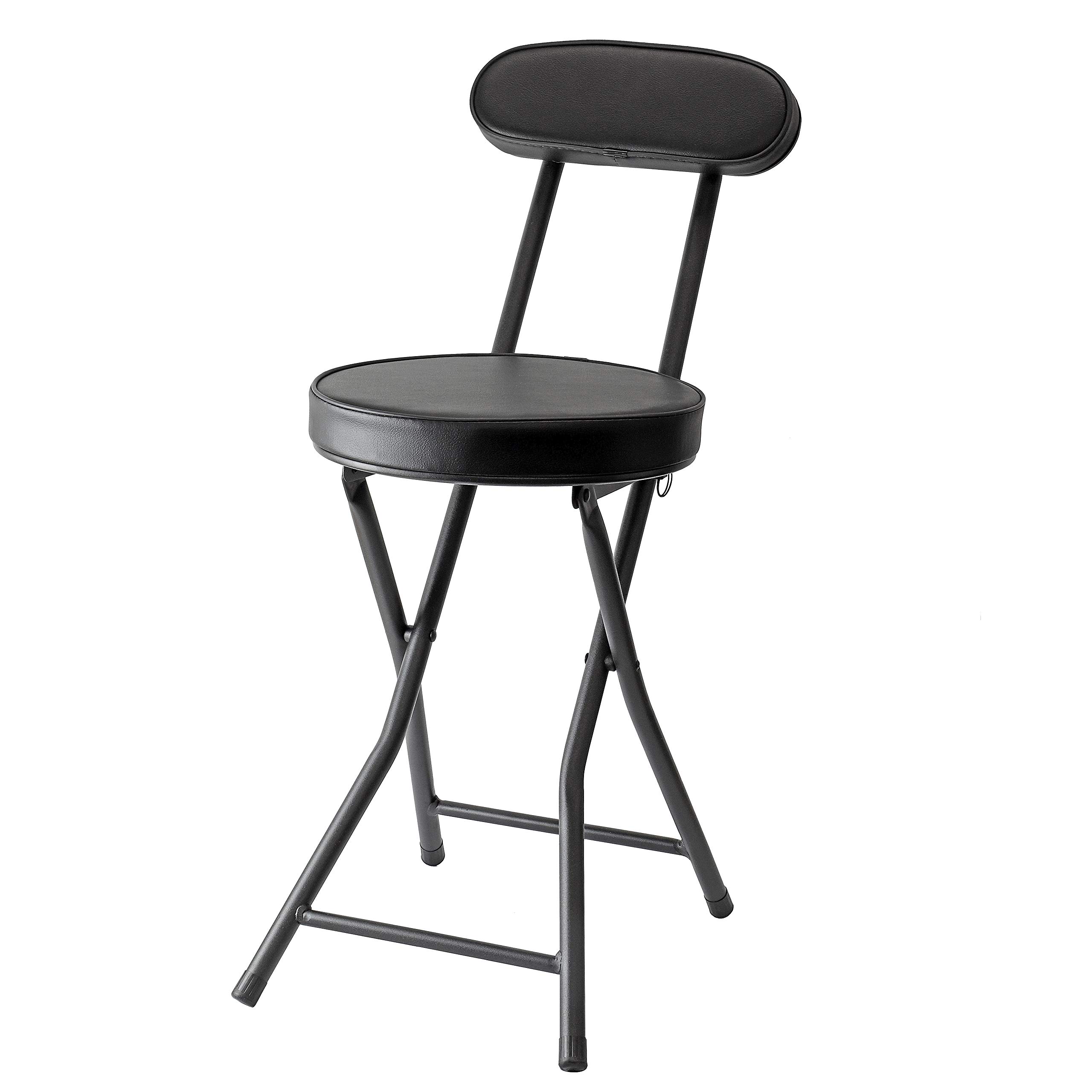 

Складной стул из трубы Pearl Metal, Лимитированная серия, Матовый черный, Высота 73 см, Спинка, Компактный стул, BLKP Черный, N-7572