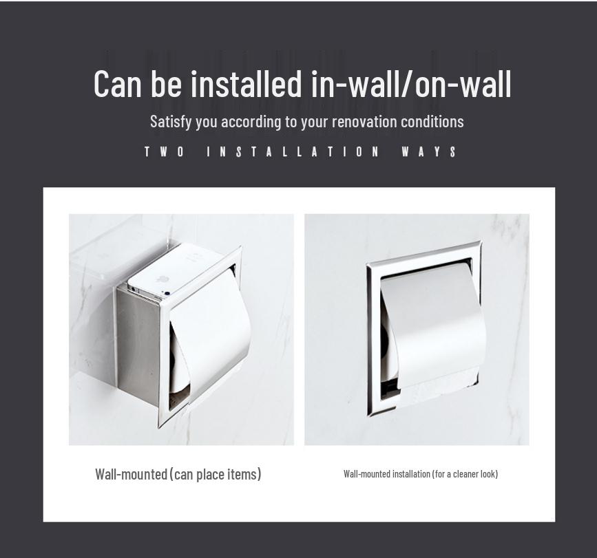 Stainless Steel Concealed Wall-Mounted Double Roll Tissue Holder