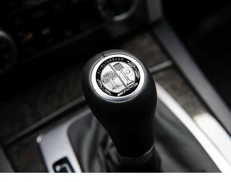 Hot Car Sticker Car Gear Shifter Head Knob Badge Sticker Metal Decal Decoration For Mercedes Benz AMG W204 W205 W203 W211 W212 W