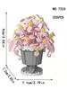 12 styles of adult granular flower pot building blocks, simulated bouquet assembly model toys, decorative and collectible gifts