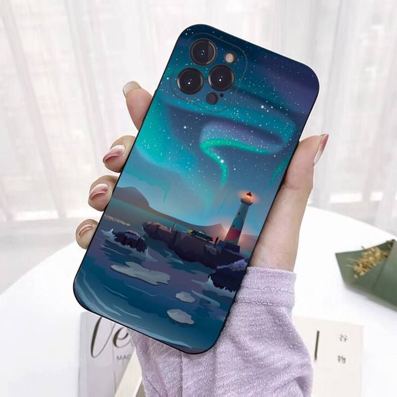 

Чехол для телефона с ручным рисунком маяка и птицей для iPhone 8 7 6 6S Plus X SE 2020 XR XS 14 11 12 13 Mini Pro Max чехол для мобильного телефона iphone 14 plus