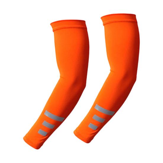 Sports Ice Sleeves for Men Women, Breathable Ice Silk Quick-Drying Arm Sleeves, Anti-Slip UV Sun Protection Sleeve with Reflective Safety Strips for