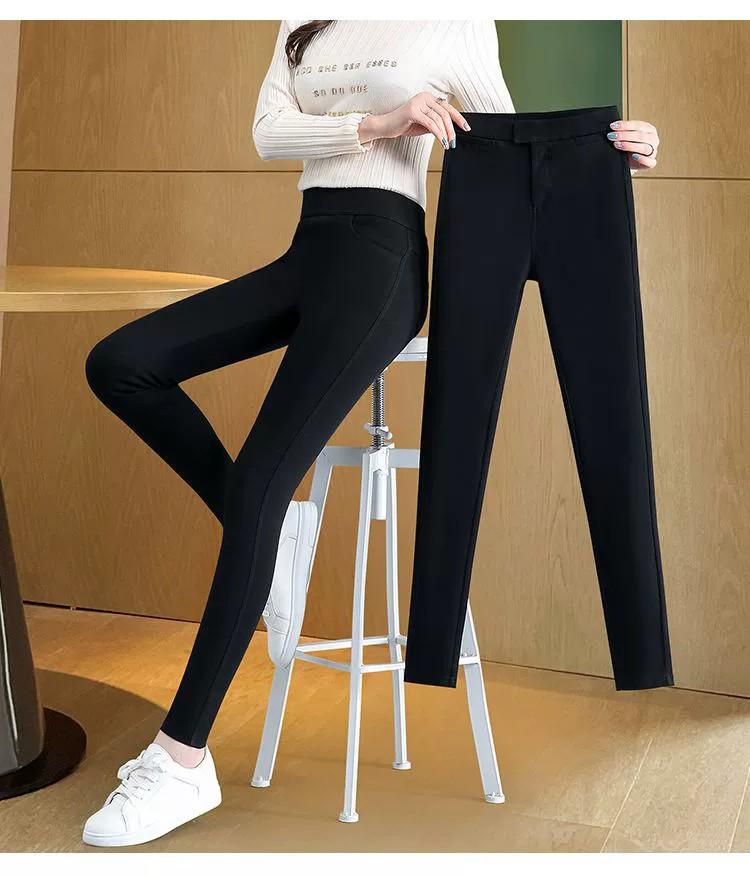 Plus Size Denim Leggings for Women, Stretchy & Thickened, Suitable for Autumn & Winter, Velvet Lined, Skinny Fit for 200 Jin