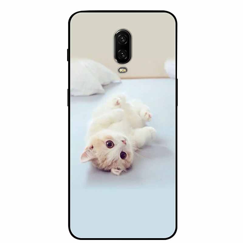 Para Capa One Plus 6 / 6T Animais Pintados Preto TPU Silicone Macio Amortecedor para Oneplus 6T 6 T Capas à Prova de Choque Lobo Legal Bolsa Coque
