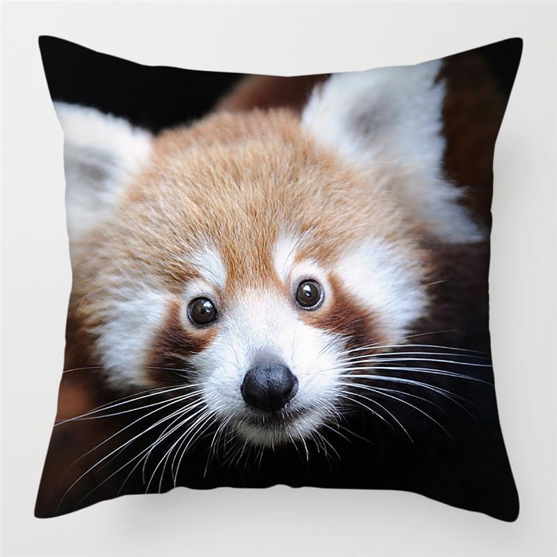 Copricuscino Procione Carino 45x45cm Stampa Uccello Selvatico Federa per Casa Divano Letto Sedia Cuscini Decorativi