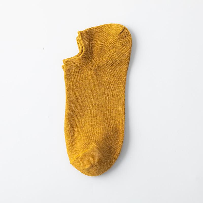 Men's Low-Cut Breathable Cotton Boat Socks - Anti-Drop, Sweat-Absorbent, Solid Color