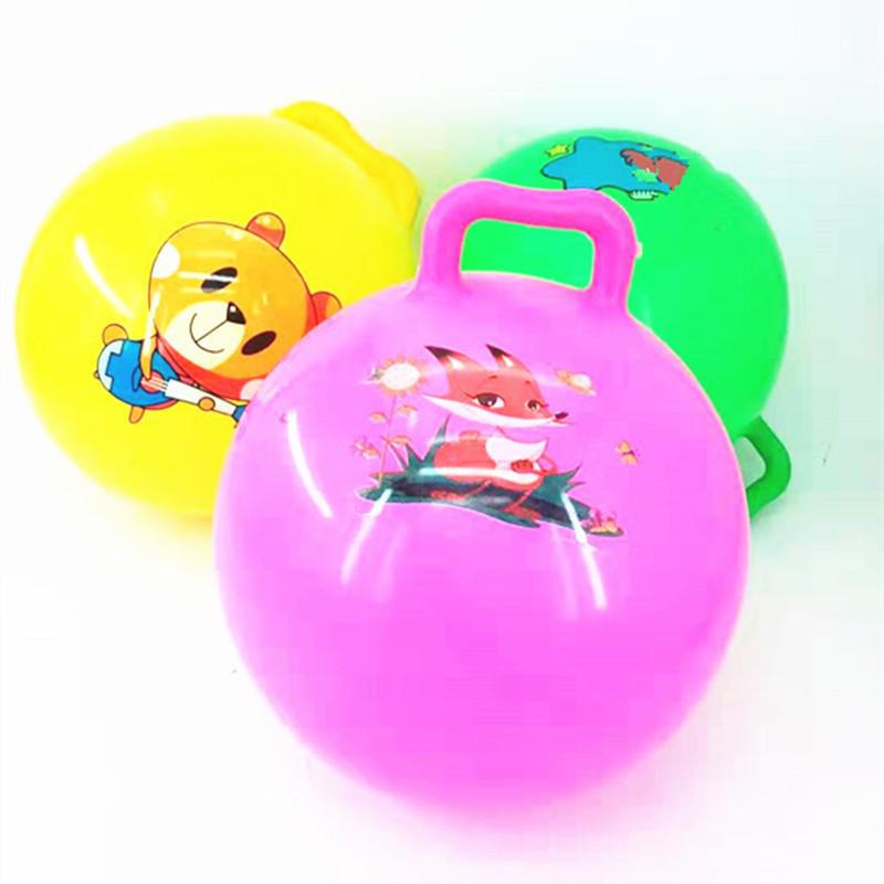 Children's 20cm Inflatable Cartoon Soft Bouncy Ball with Handle