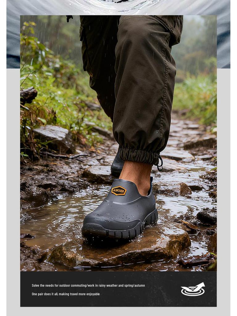 Men's Waterproof Rubber Work Boots for Outdoor and Fishing