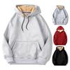 Women Fall Winter Hoodie Thick Fleece Lined Hooded Long Sleeves with Pocket Solid Color Loose Elastic Cuffs Drawstring Sport Coat