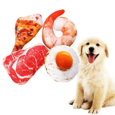 Pet Durable Toy for Dogs Pet Chew & Molar Cloth Plush Toys Delicious Food Shapes