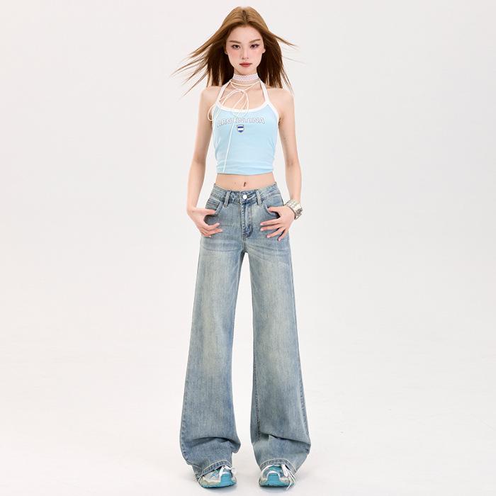 Women's Low Waist Flared Jeans - Spring/Summer 2025 Retro Slim Fit