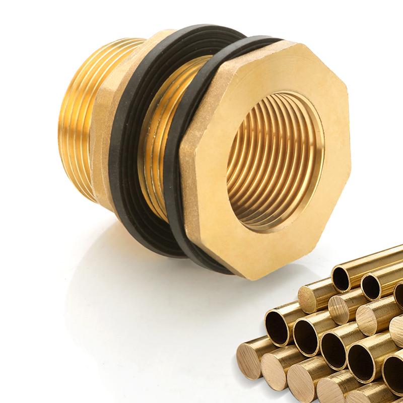 Vollkupfer Verdickter Wassertankanschluss 1/2" -2" Wasserturm Wassereimer Innen- und Außengewinde Ablauf Schnittstelle Hardware